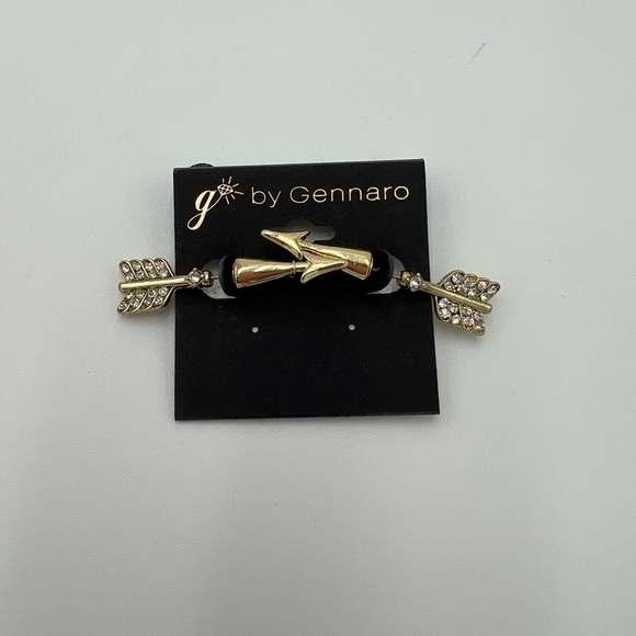 Gold Plated Silver Arrow Earrings with CZ - Picture 3 of 3